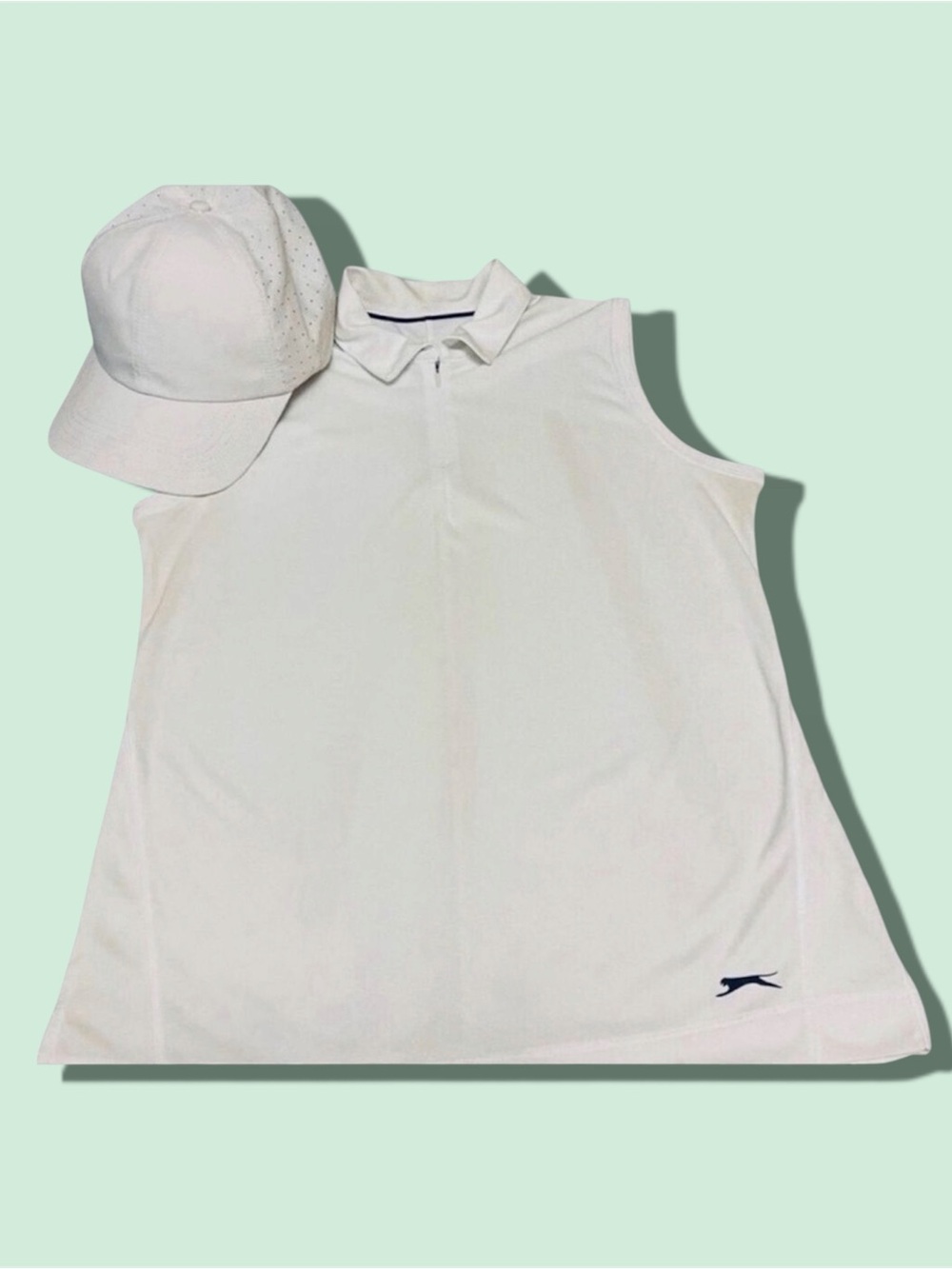 Slazenger Set of White Golf Semi Tank Top +Bonus Ballcap Size Small